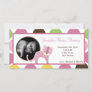 4x8 Jungle Queen Tiger Foto Geburtserklärung Ankündigung