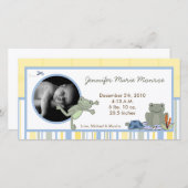 4x8 Leap Frosch Turtle Bee Foto Geburtserklärung Ankündigung (Vorne/Hinten)