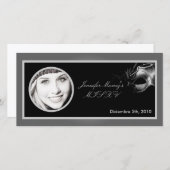 4x8 Mis XV Silver Black Party Ankündigung (Vorne/Hinten)