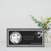 4x8 Mis XV Silver Black Party Ankündigung (Stehend Vorderseite)