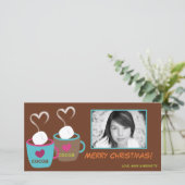 4x8 Moderne Kakaobehandlungen FOTO Weihnachtskarte Feiertagskarte (Stehend Vorderseite)