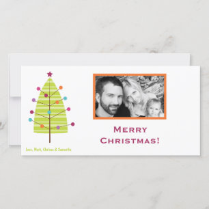 4x8 Moderne XMAS Tree FOTO Weihnachtskarte Feiertagskarte