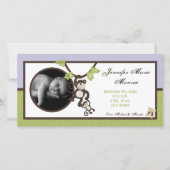 4x8 Monkey Time Dschungel Foto Geburtsankündigung Ankündigung (Vorderseite)