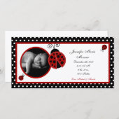 4x8 Red Ladybug Foto Geburtsankündigung Ankündigung (Vorne/Hinten)