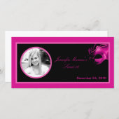 4x8 Sweet 16 Hot Pink Black Party Ankündigung (Vorne/Hinten)