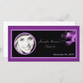 4x8 Sweet 16 Lila Lilac Black Party Ankündigung (Vorne/Hinten)