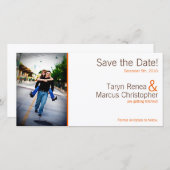 4x8 Verlobung Ankündigung Brown Orange Zickzack (Vorne/Hinten)