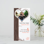 4x8 Verlobung Ankündigung Fall Tree Initial Carv (Stehend Vorderseite)