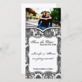 4x8 Verlobung Ankündigung Schwarz-weiß Damask Lac (Vorne/Hinten)
