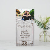 4x8 Verlobung Ankündigung von Pferdeschuhen auf Ho (Stehend Vorderseite)