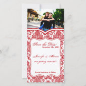 4x8 Verlobung Ankündigung von Red Crims White Dama (Vorderseite)