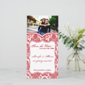 4x8 Verlobung Ankündigung von Red Crims White Dama (Stehend Vorderseite)