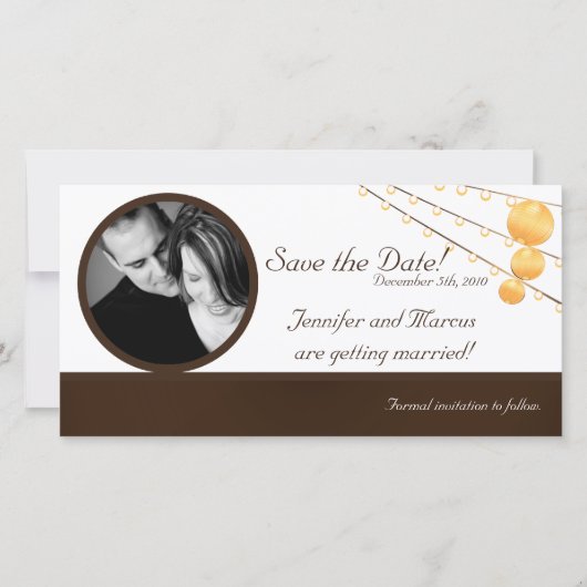 4x8-Verlobung-Ankündigungspapierleuchten auf Knoch Save The Date (Vorderseite)