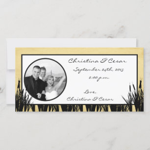 4x8 Verlobung Foto Ankündigung Cattail/Dragonfl