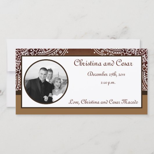 4x8 Verlobung Foto Ankündigung Deep marokkanische  (Vorderseite)