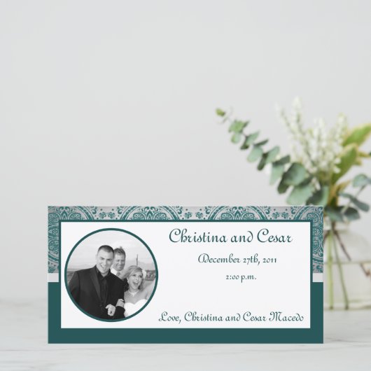 4x8 Verlobung Foto Ankündigung Nacht in Indien (Stehend Vorderseite)