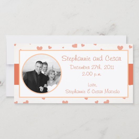 4x8 Verlobung Foto Ankündigung Pinguin Liebe/Heu (Vorderseite)