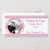 4x8 Verlobung Foto Ankündigung Rosa/Lila Kinn (Vorne/Hinten)