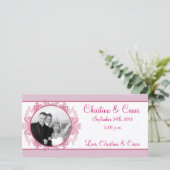 4x8 Verlobung Foto Ankündigung Rosa/Lila Kinn (Stehend Vorderseite)