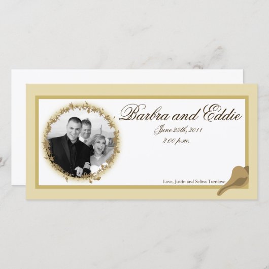 4x8 Verlobung Foto Ankündigung Sandy Beach (Vorne/Hinten)