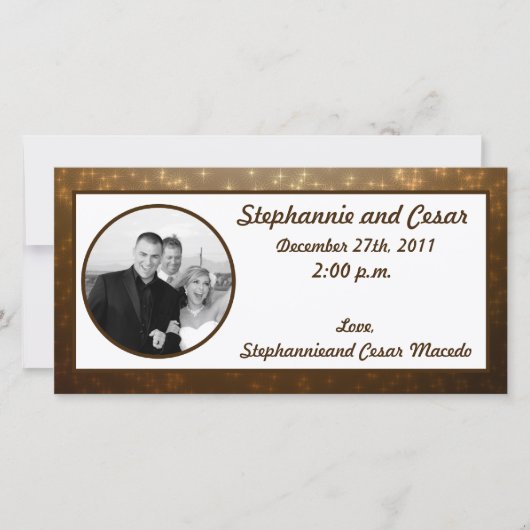 4x8 Verlobung Foto Ankündigung Winter Brown (Vorderseite)