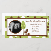 4x8 Wald Freunde Geburtsankündigung Ankündigung (Vorne/Hinten)