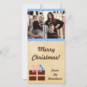 4x8 Weihnachten Derzeit Blue Bird FOTO Card