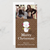 4x8 Weihnachtsschneemann Winterschnee-FOTO-Karte Feiertagskarte (Vorne/Hinten)