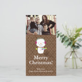 4x8 Weihnachtsschneemann Winterschnee-FOTO-Karte Feiertagskarte (Stehend Vorderseite)