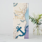 4x9,25 Dreams Do Come True Card für Reisende Ankündigung (Stehend Vorderseite)