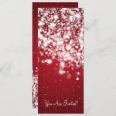 4x9.25 Elegante Hochzeitsglanzwelle Rot Einladung (Vorne/Hinten)