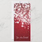 4x9.25 Elegante Hochzeitsglanzwelle Rot Einladung (Vorderseite)