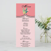 4x9,25 Menükarten Bohemische Kaktus-Sukkulenten Einladung (Stehend Vorderseite)