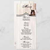 4x9,25 Menükarten Boots Country Rustic Western Wea Einladung (Vorne/Hinten)