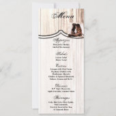 4x9,25 Menükarten Boots Country Rustic Western Wea Einladung (Vorderseite)