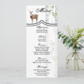 4x9,25 Menükarten Hirsch Doe Buck Woodland Jagd Einladung (Stehend Vorderseite)