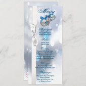 4x9,25 Menükarten Ornamente Schneeflocken Schneefl Einladung (Vorne/Hinten)