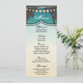 4x9,25 Menükarten Strand Sunset Palm Trees String  Einladung (Stehend Vorderseite)