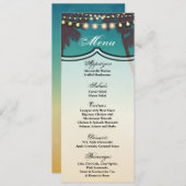 4x9,25 Menükarten Strand Sunset Palm Trees String  Einladung (Vorne/Hinten)