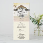 4x9,25 Menükarten Sunset Barn Country Rustic Field Einladung (Stehend Vorderseite)