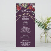 4x9.25 Menükarten Zahlreiche Lila Rose Gold Geomet Einladung (Stehend Vorderseite)