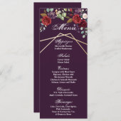 4x9.25 Menükarten Zahlreiche Lila Rose Gold Geomet Einladung (Vorne/Hinten)
