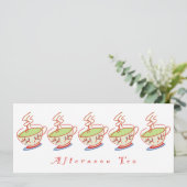 4x9.25" Nachmittags Einladung Tee (Stehend Vorderseite)