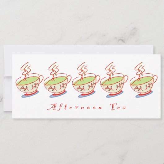 4x9.25" Nachmittags Einladung Tee (Vorderseite)