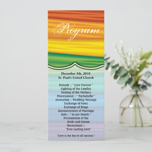 4x9.25 Programm Karten lgbtq Regenbogenflagge Lesb (Stehend Vorderseite)