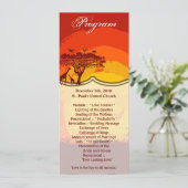 4x9.25 Programmkarten African Safari Giraffe Sun Einladung (Stehend Vorderseite)