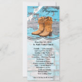 4x9.25 Programmkarten Blue Wood Barn Door Boots Einladung (Vorderseite)