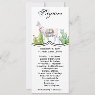 4x9.25 Programmkarten Boho Llama Bohemisch Cacti D Einladung