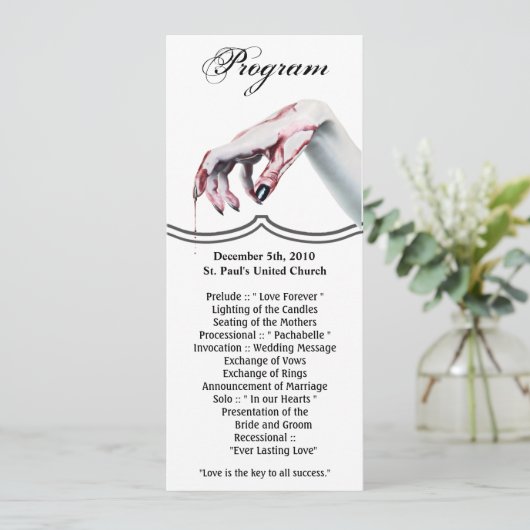 4x9,25 Programmkarten bvzombie blutblutleder vampi Einladung (Stehend Vorderseite)