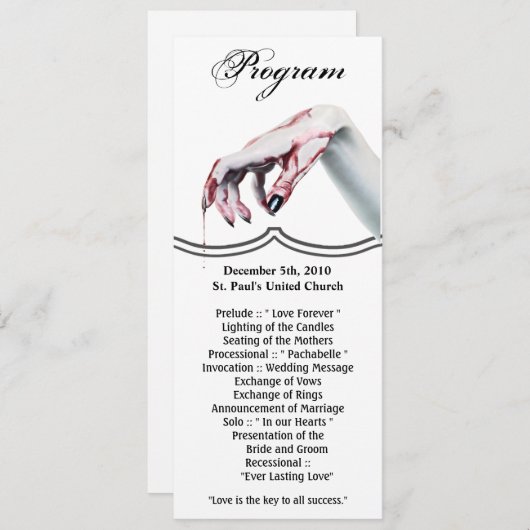 4x9,25 Programmkarten bvzombie blutblutleder vampi Einladung (Vorne/Hinten)